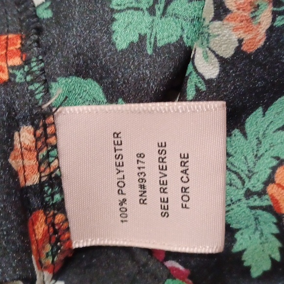 Philosophy Republic Clothing XS Black Polyester shirt w/bright floral pttrn. - Picture 7 of 8